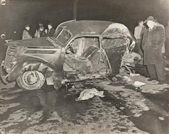 (AUTOMOTIVE WRECKS) A group of 32 photographs depicting the disastrous result of severe car collisions.